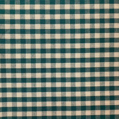 TELA VICHY ALGODON TEAL (cuadro 4mm) CERTIFICADO GOTS