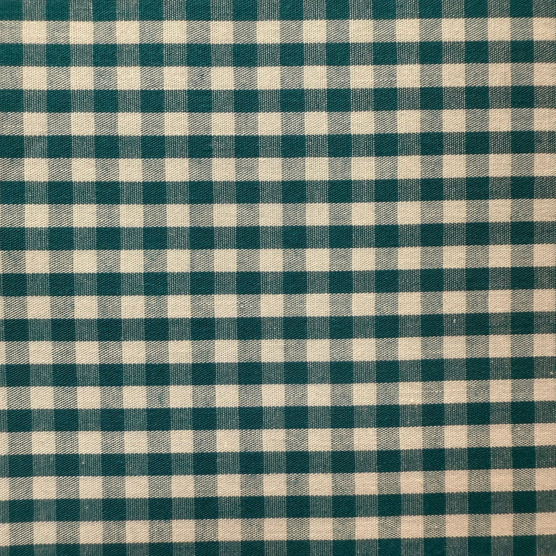 TELA VICHY ALGODON TEAL (cuadro 4mm) CERTIFICADO GOTS