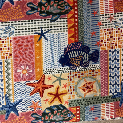 TELA ALGODON MAUI PECES Y ESTRELLAS