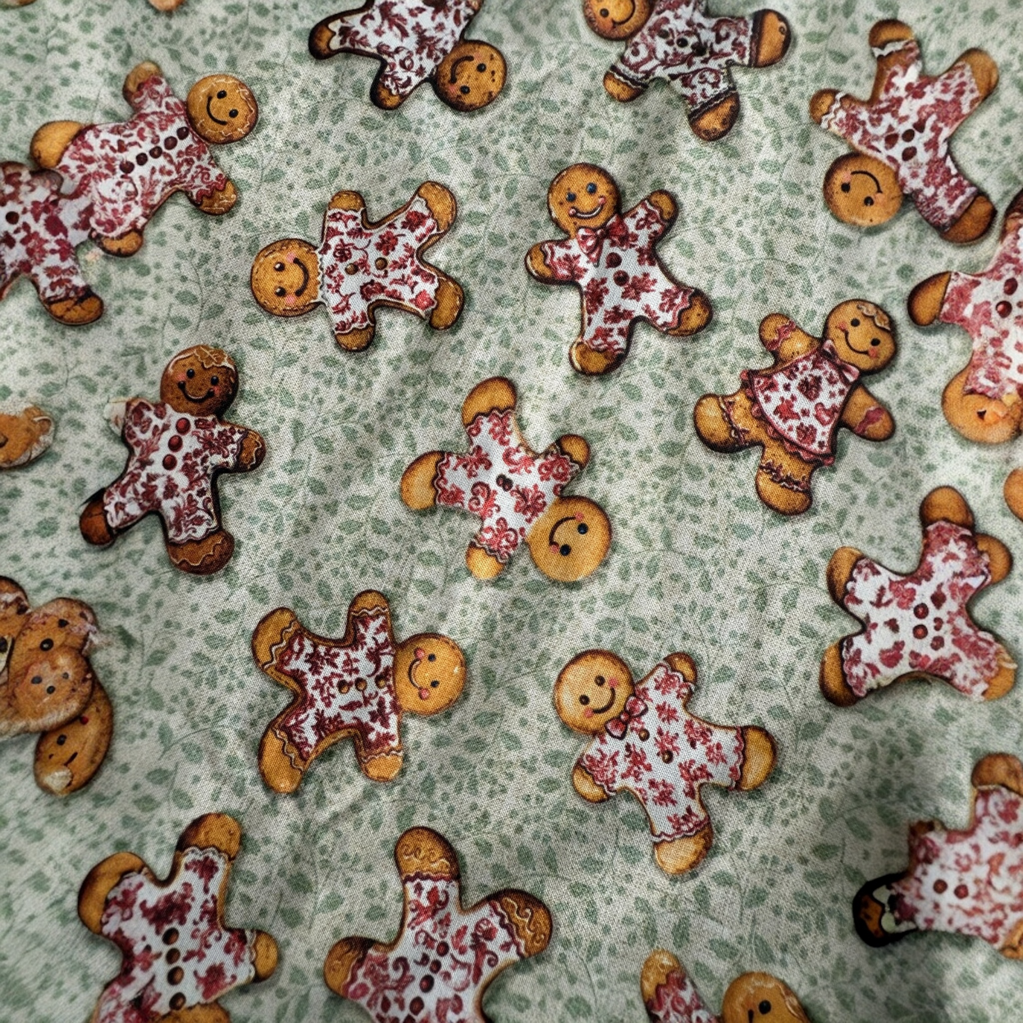 TELA NAVIDAD POPELÍN ALGODÓN GALLETAS GENGIBRE