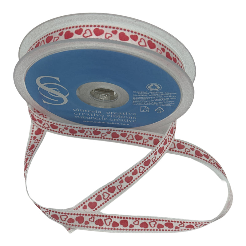 Cinta de satén CORAZONES Y CUPIDOS ROLLO