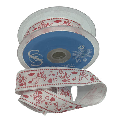 Cinta de satén CORAZONES Y CUPIDOS