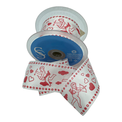 Cinta de satén CORAZONES Y CUPIDOS