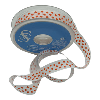 Cinta faya corazones fondo blanco