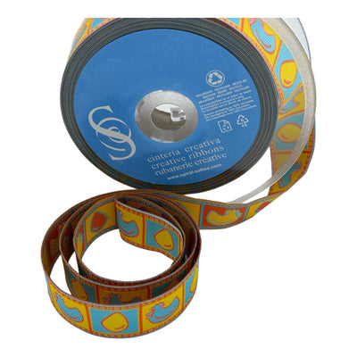 Cinta jacquard GALLINAS Y HUEVOS