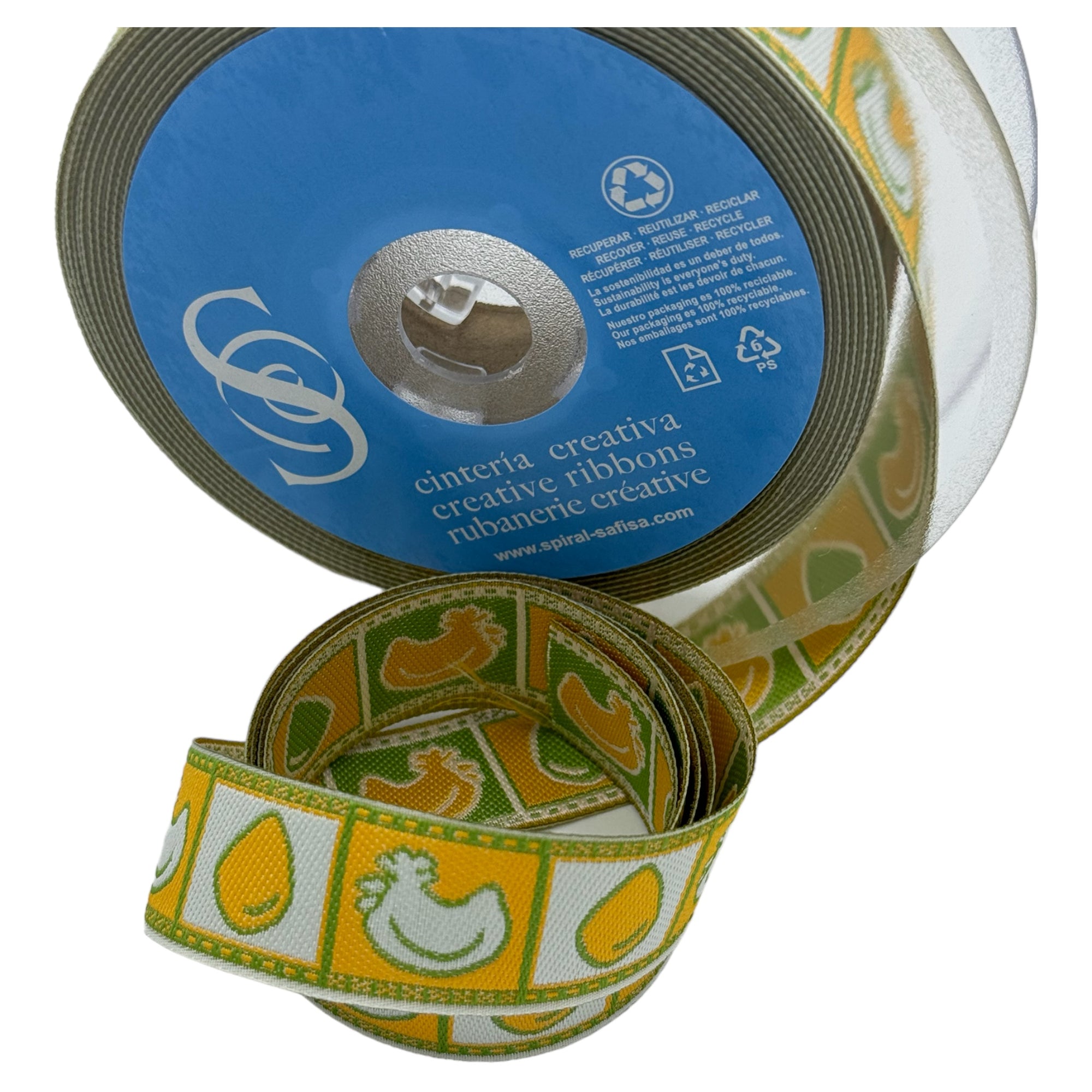 Cinta jacquard GALLINAS Y HUEVOS