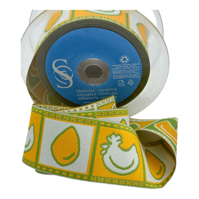 Cinta jacquard GALLINAS Y HUEVOS