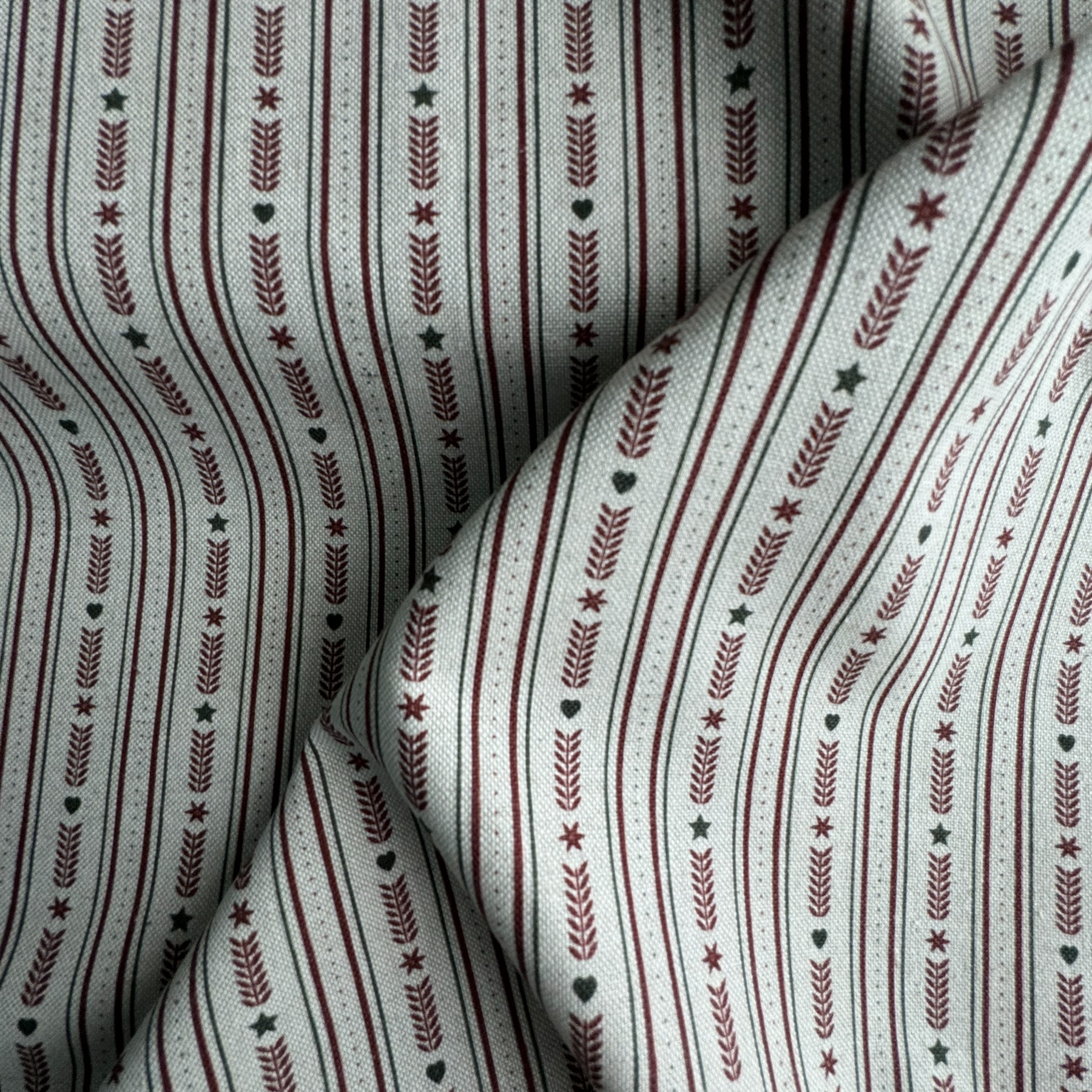 TELA NAVIDAD ALGODÓN ASPECTO LINO CENEFA ESTRELLA