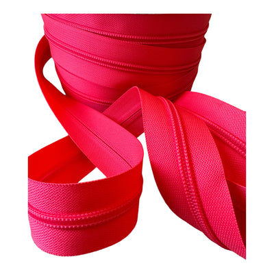 CREMALLERA CONTINUA DE NYLON DE 5MM. COLORES FLUOR