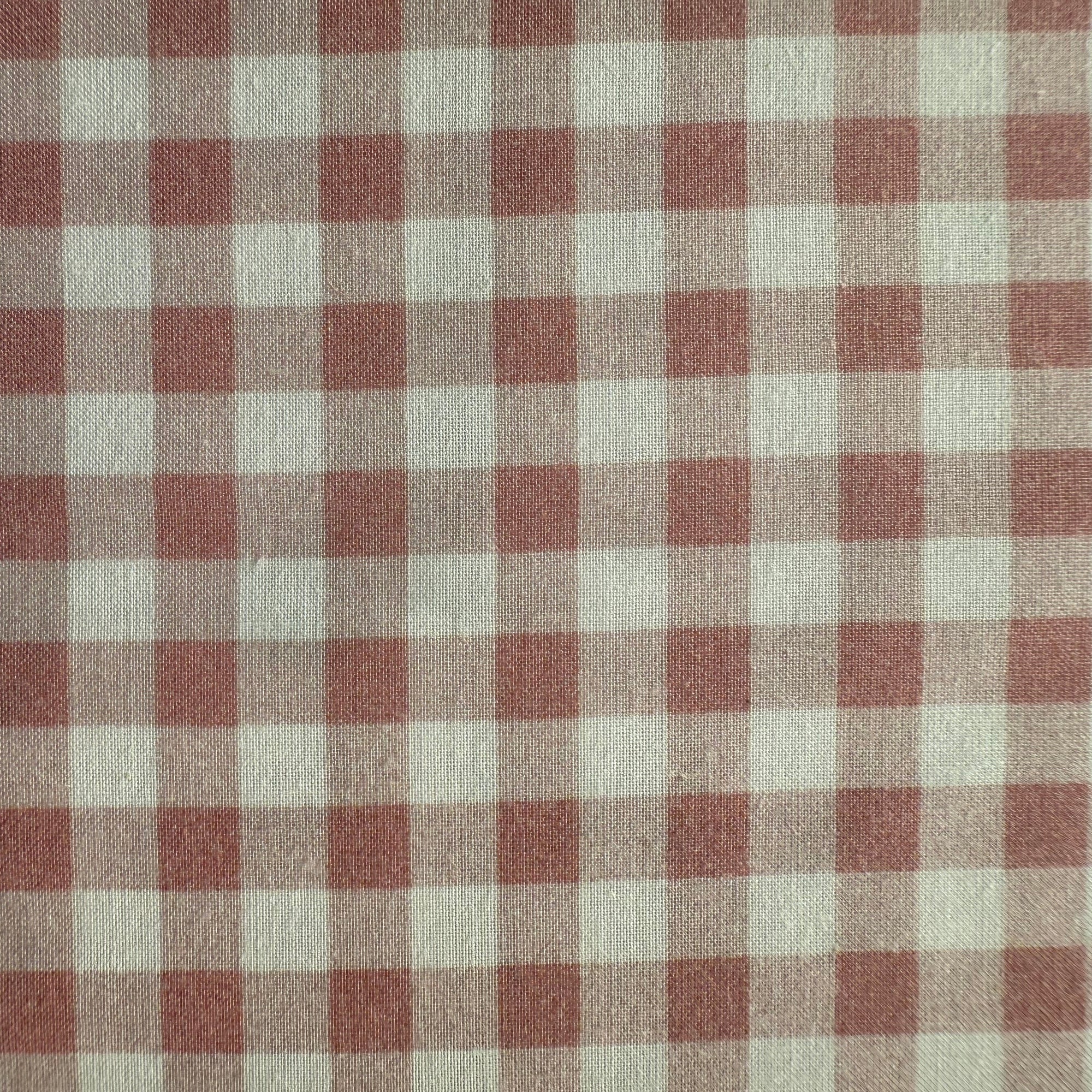 TELA VICHY ALGODON ROSA EMPOLVADO (cuadro 8mm) GOTS