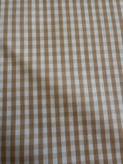 TELA CUADRO VICHY POLIÉSTER ALGODÓN BEIG CUADRO 6mm