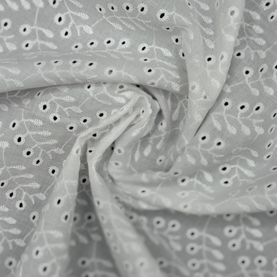 TELA BATISTA BORDADA FLOR