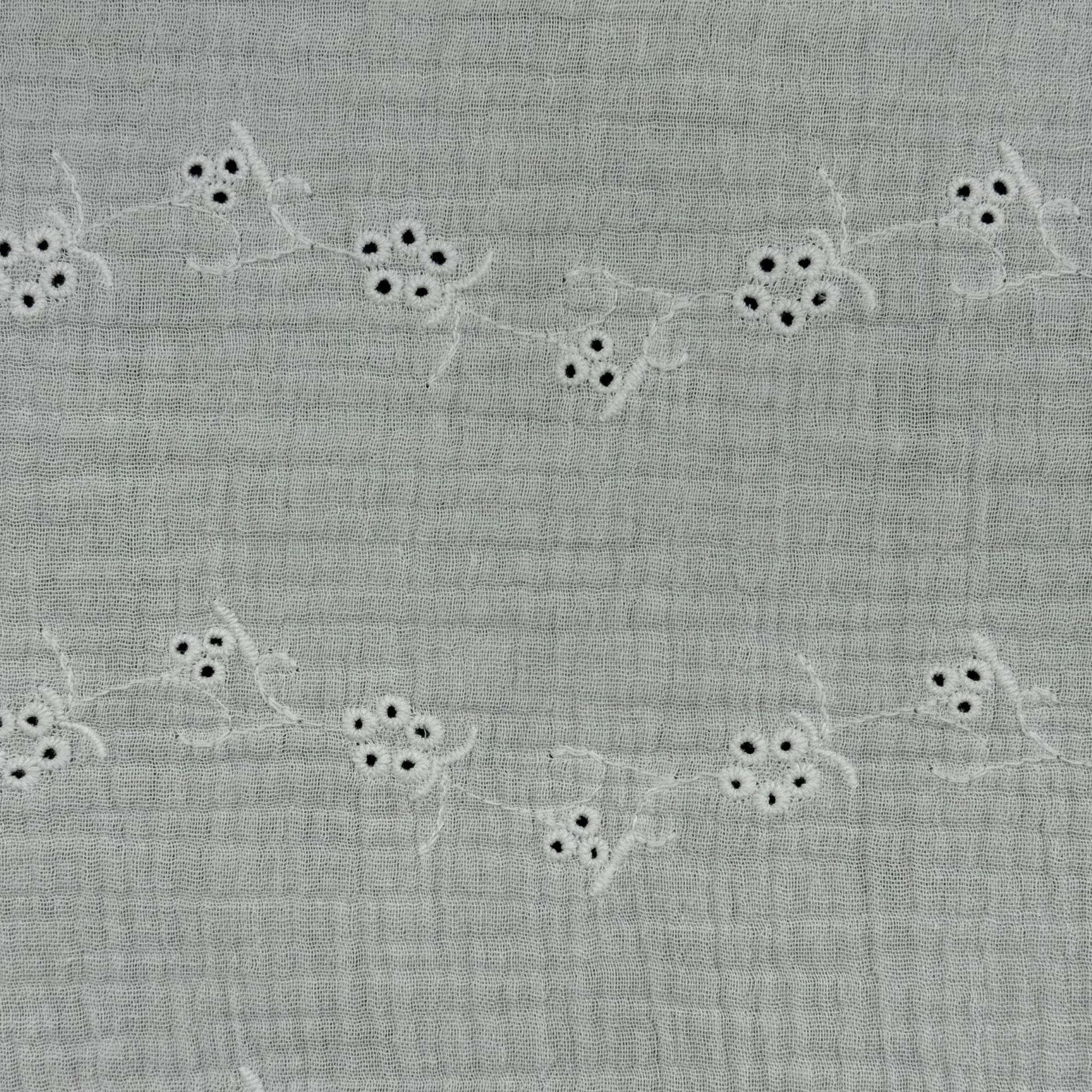 TELA DOBLE GASA/MUSELINA BORDADA BLANCA