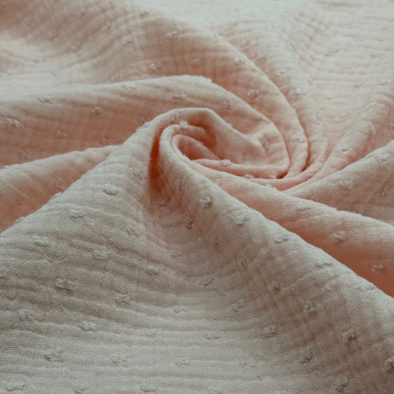 TELA DOBLE GASA/MUSELINA PLUMETTI ROSA