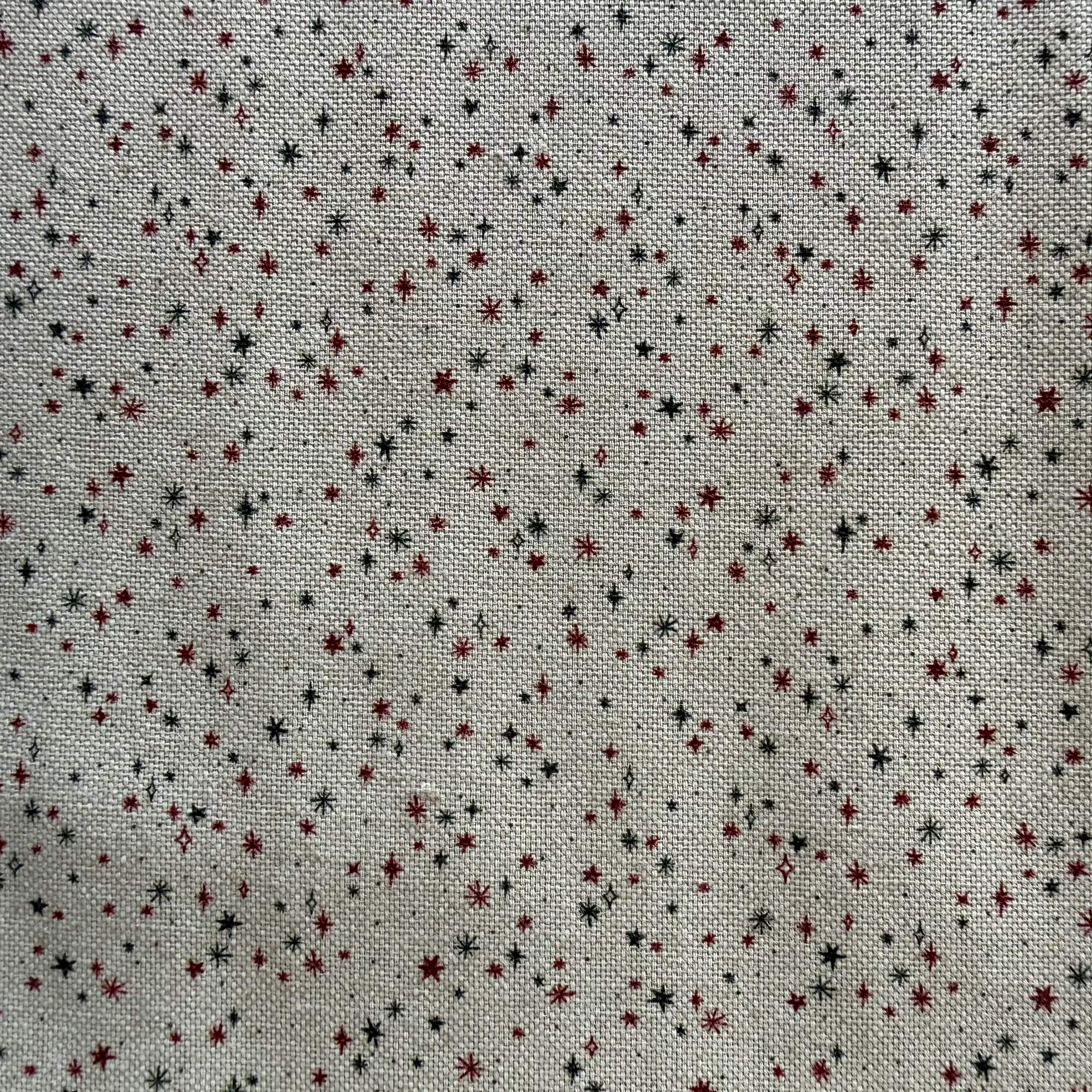 TELA NAVIDAD ALGODÓN ASPECTO LINO ESTRELLITAS