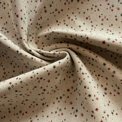 TELA NAVIDAD ALGODÓN ASPECTO LINO ESTRELLITAS
