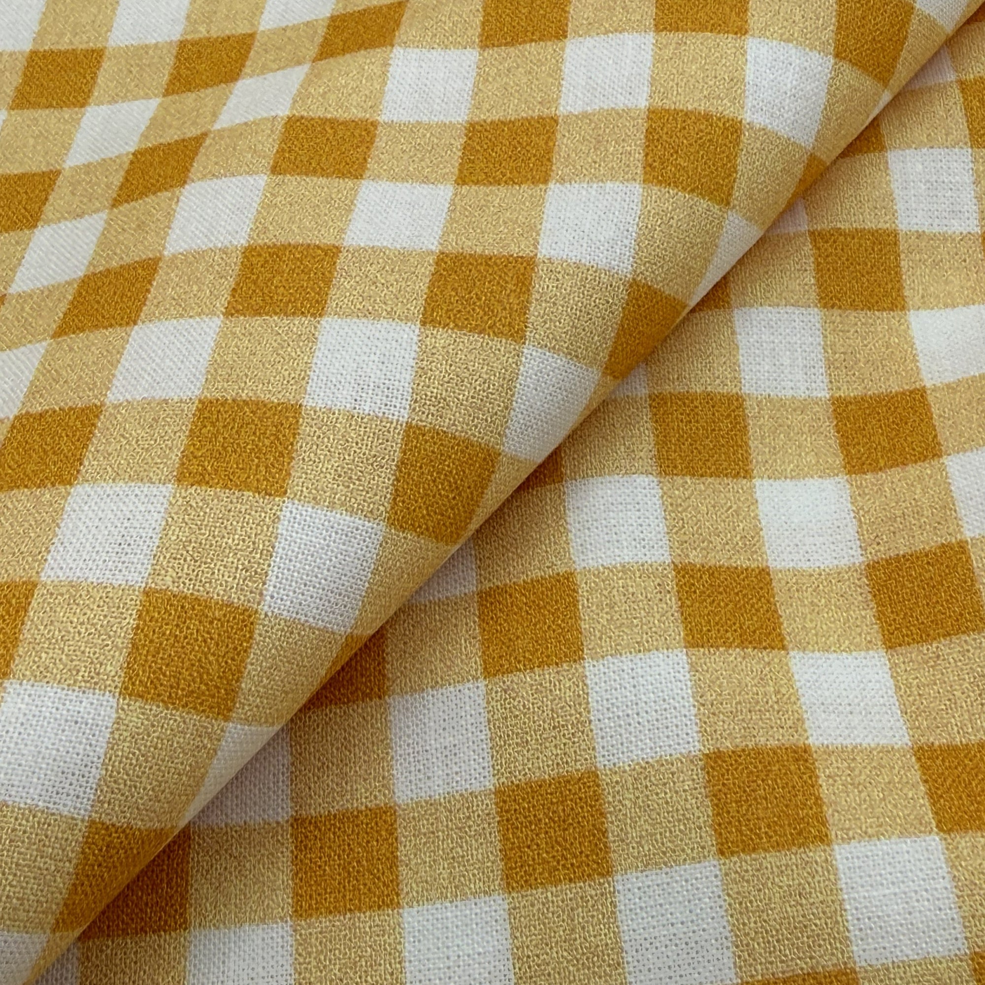 TELA POPELIN ALGODÓN 100% VICHY AMARILLO CERTIFICADO GOTS
