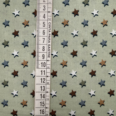 TELA POPELÍN ALGODÓN 100% ESTRELLAS CERTIFICADO GOTS