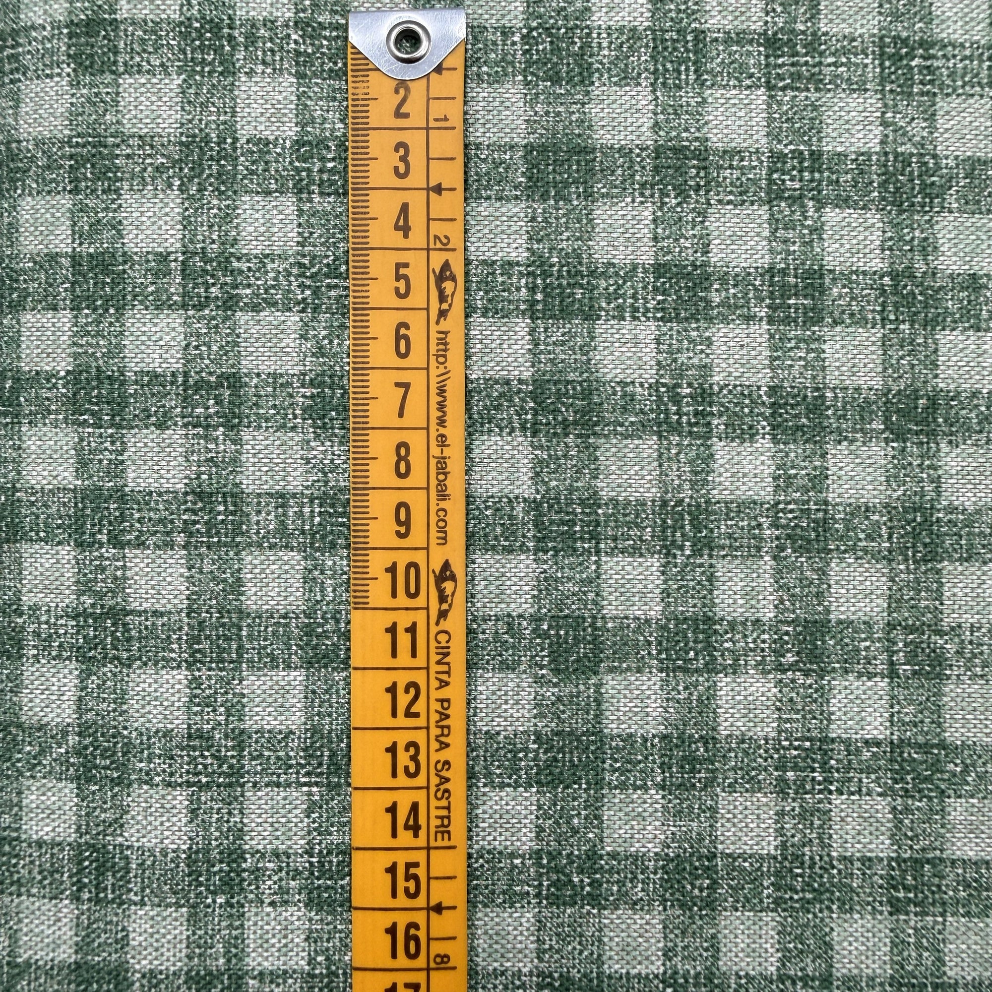 TELA ALGODÓN 100% ASPECTO LINO VICHY VERDE CERTIFICADO GOTS