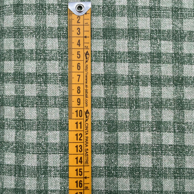 TELA ALGODÓN 100% ASPECTO LINO VICHY VERDE CERTIFICADO GOTS