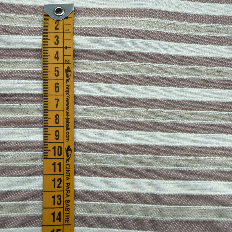 Loneta Rayas Nude y Rosa Ceniza · 50% Algodón 50% Poliéster · 280 cm