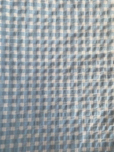 Tela 100% algodón cuadros vichy seersuker pequeño CERTIFICADO GOTS