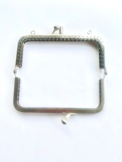 BOQUILLA METALICA PARA MONEDERO/BOLSO. DOBLE COMPARTIMENTO. PLATEADO. 12,5 CM