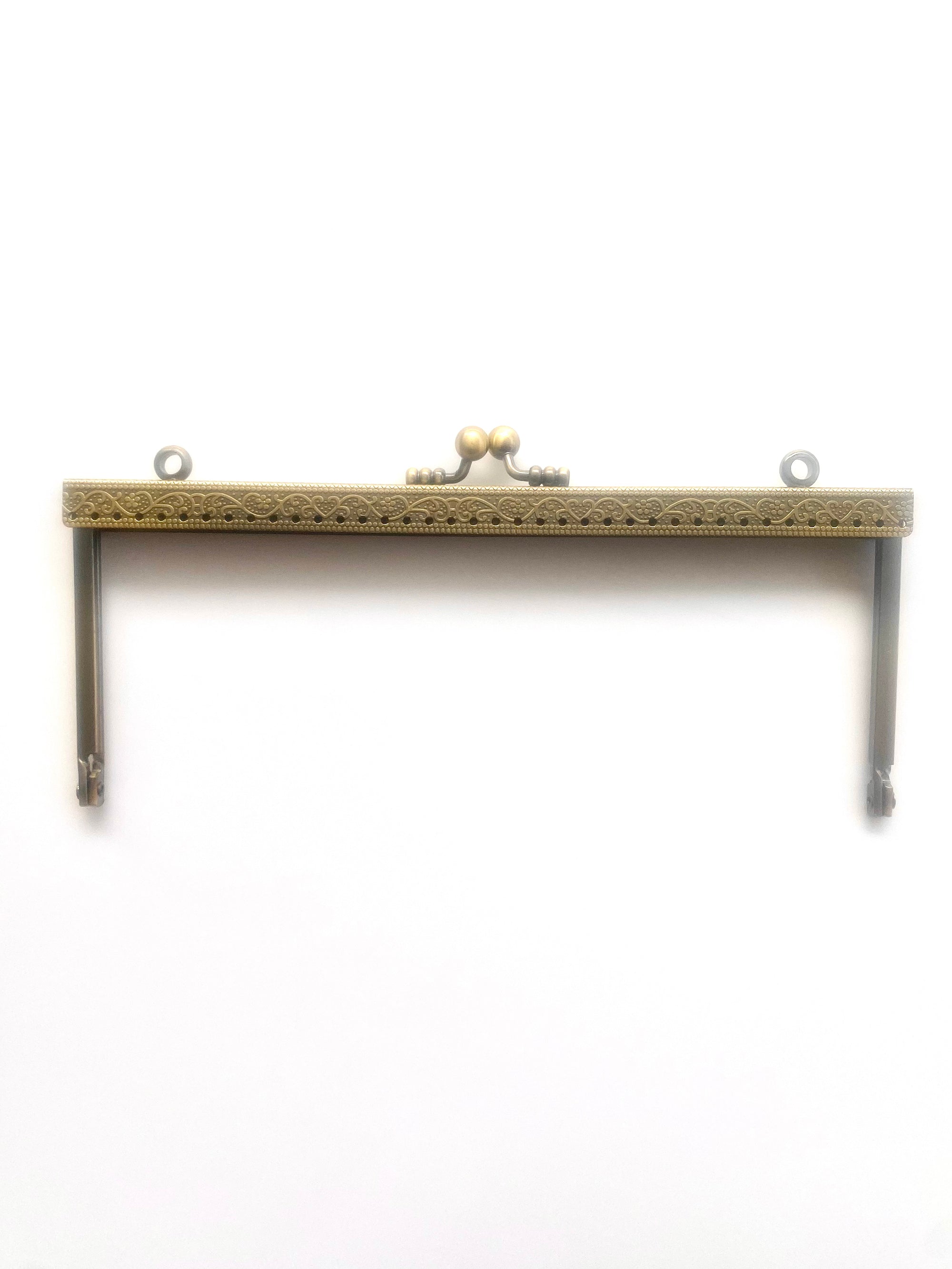 BOQUILLA METALICA PARA MONEDERO/BOLSO. ORO VIEJO. 19 CM