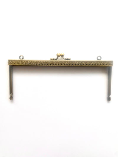 BOQUILLA METALICA PARA MONEDERO/BOLSO. ORO VIEJO. 19 CM