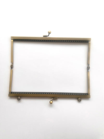 BOQUILLA METALICA PARA MONEDERO/BOLSO. ORO VIEJO. 19 CM