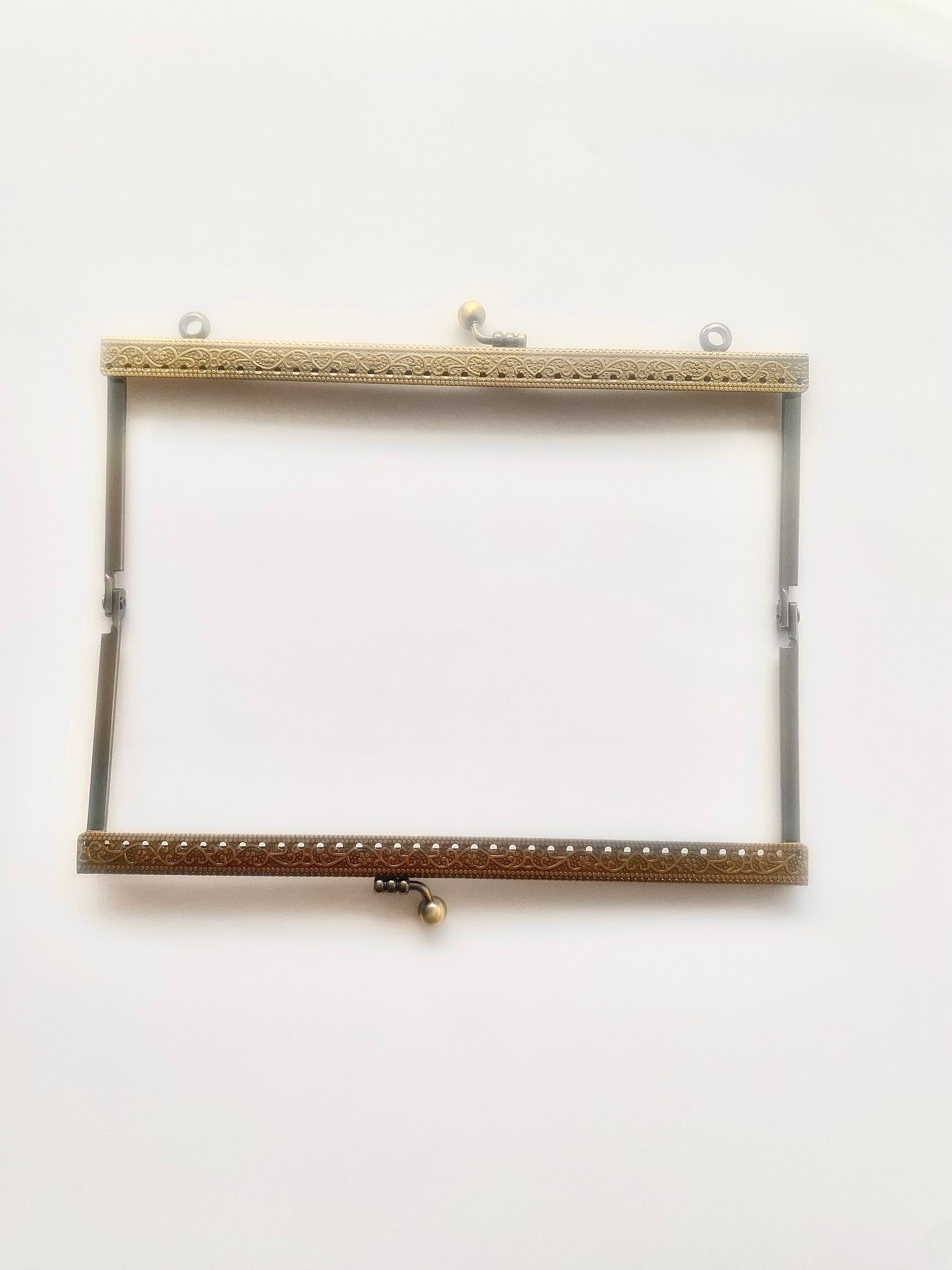 BOQUILLA METALICA PARA MONEDERO/BOLSO. ORO VIEJO. 19 CM