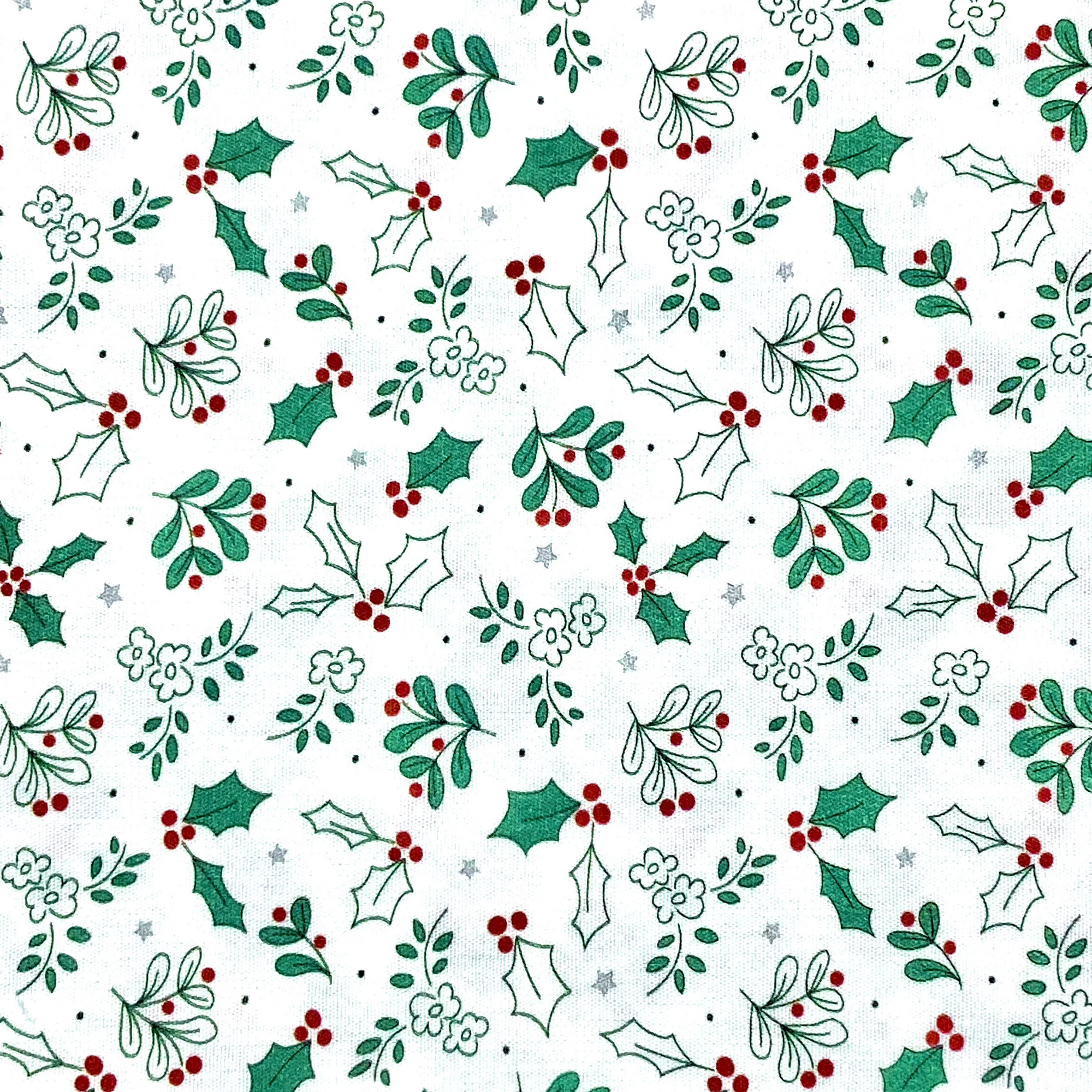 Tela algodón Navidad Hojas