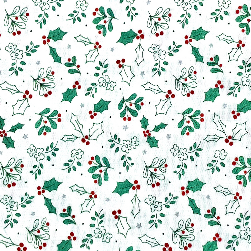 Tela algodón Navidad Hojas