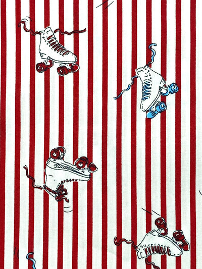 Popelín algodón Patines Retro