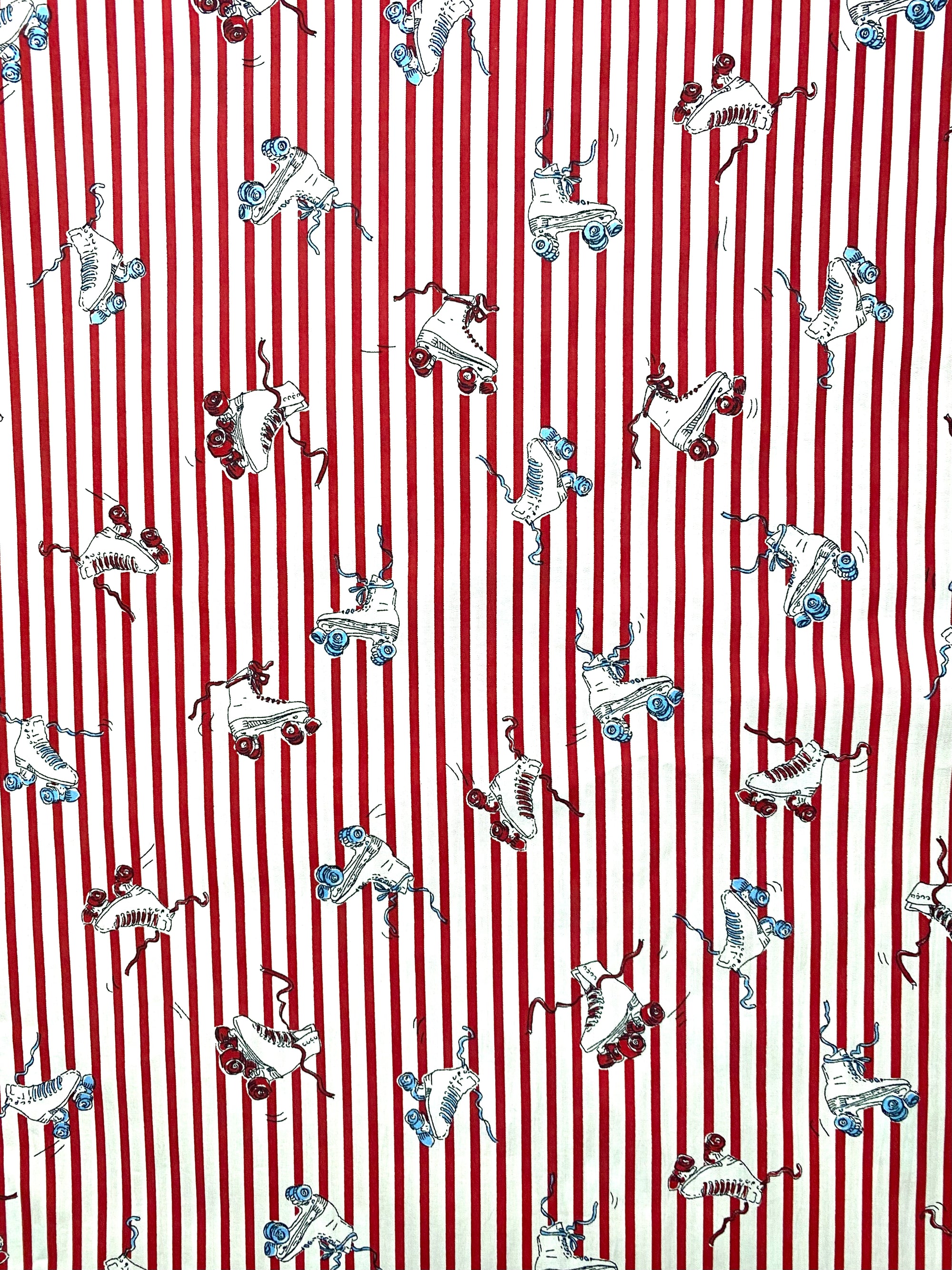 Popelín algodón Patines Retro