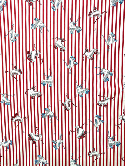 Popelín algodón Patines Retro