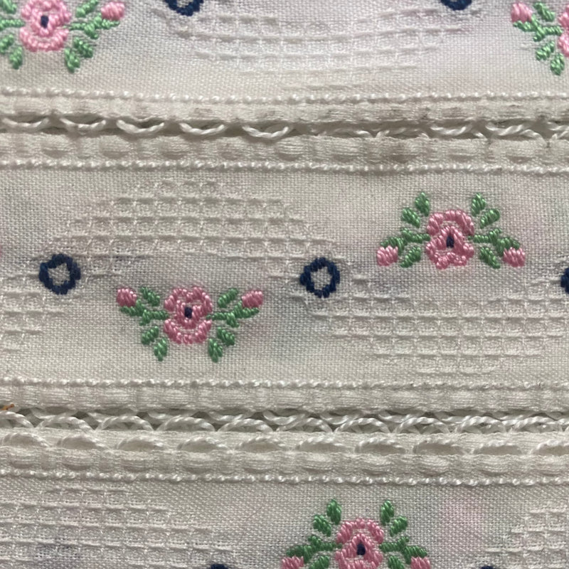 CUBRECOSTURAS VINTAGE FLORES ROSA ancho 35mm