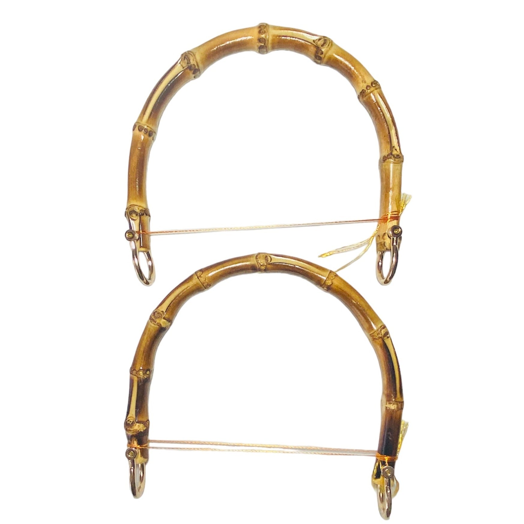 ASAS DE BAMBÚ PARA BOLSO. HERRAJES DORADOS