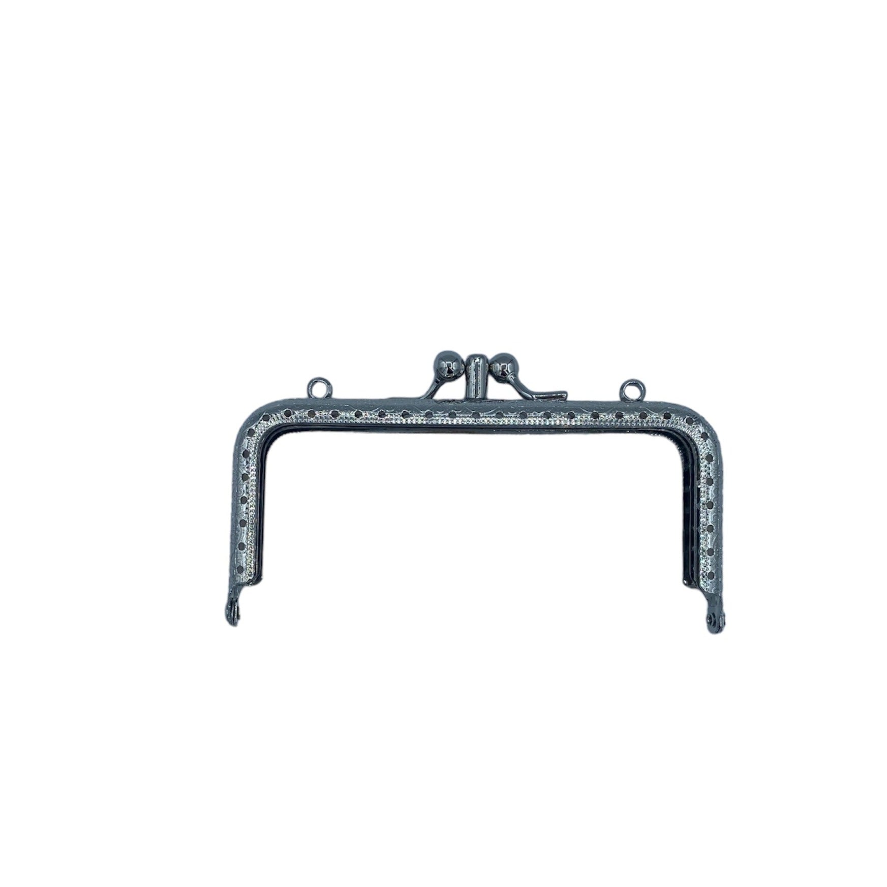 BOQUILLA METALICA PARA MONEDERO/BOLSO. DOBLE COMPARTIMENTO. PLATEADO. 12,5 CM