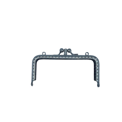 BOQUILLA METALICA PARA MONEDERO/BOLSO. DOBLE COMPARTIMENTO. PLATEADO. 12,5 CM