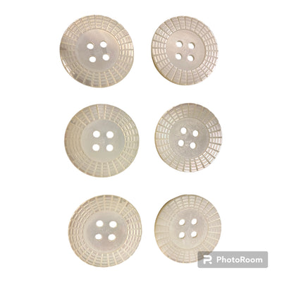 PACK 6 BOTONES TALLADOS NÁCAR EN MOTIVOS GEOMÉTRICOS