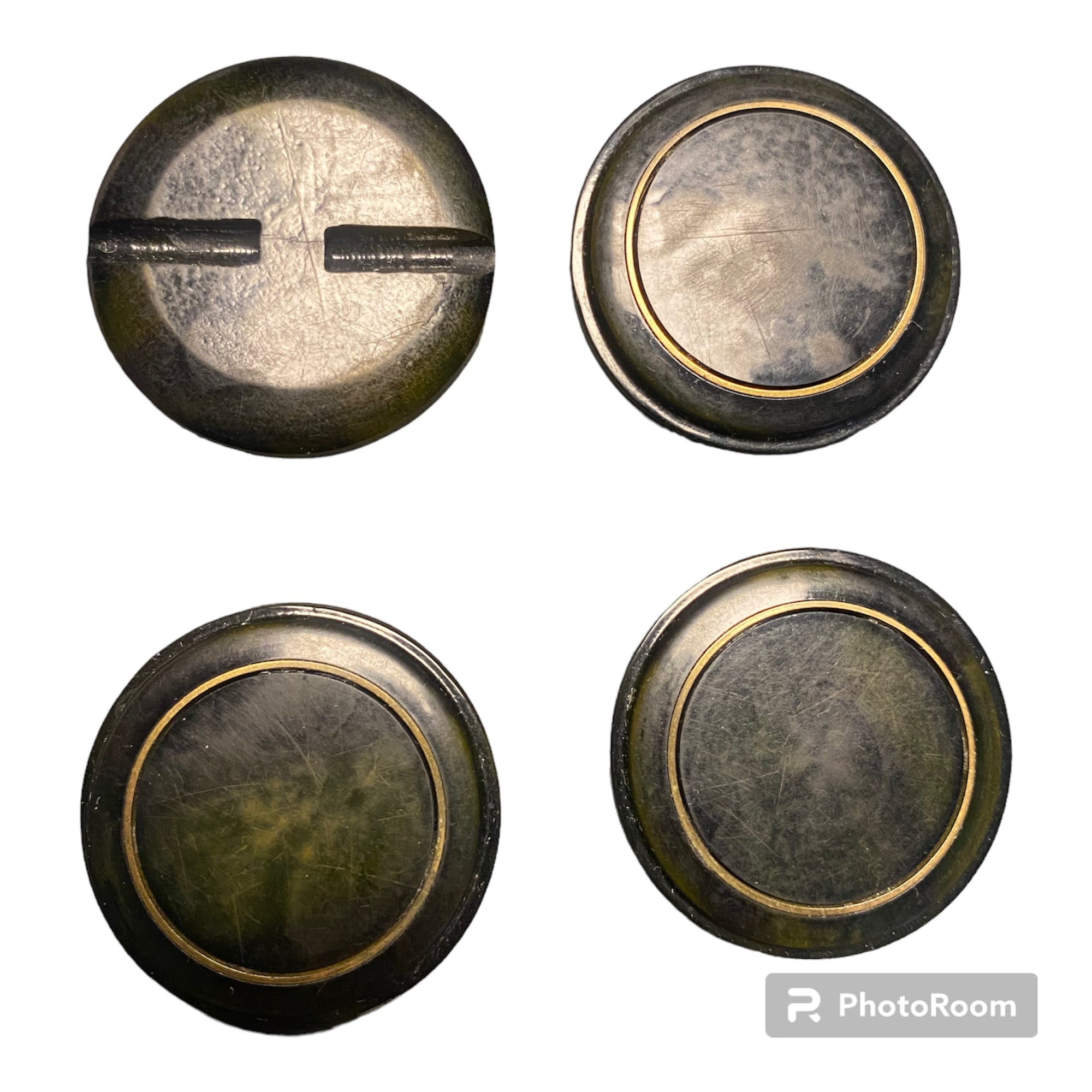 BOTONES DE PASTA CON METAL ENGARZADO