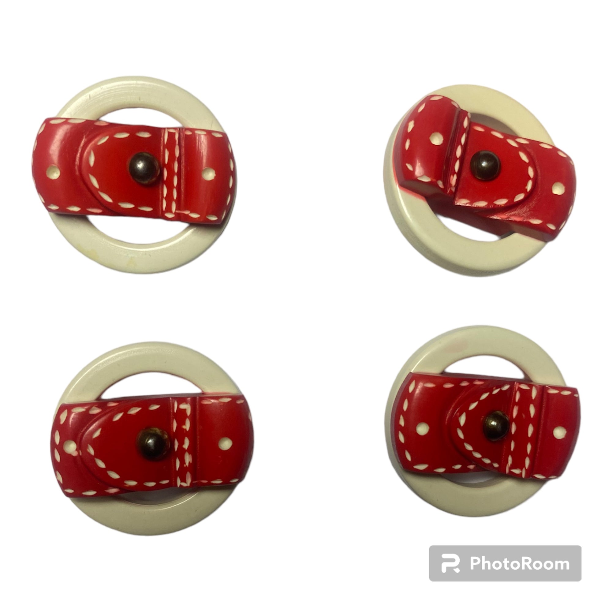 PACK 4 BOTONES MADERA EN FORMA DE HEBILLA