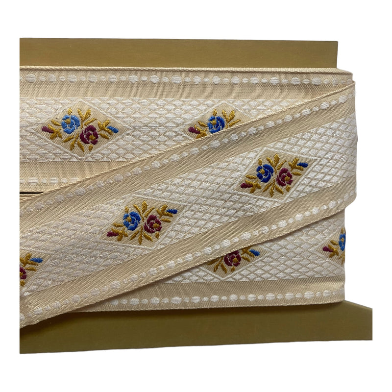 CUBRECOSTURAS VINTAGE FLORES ancho 45mm