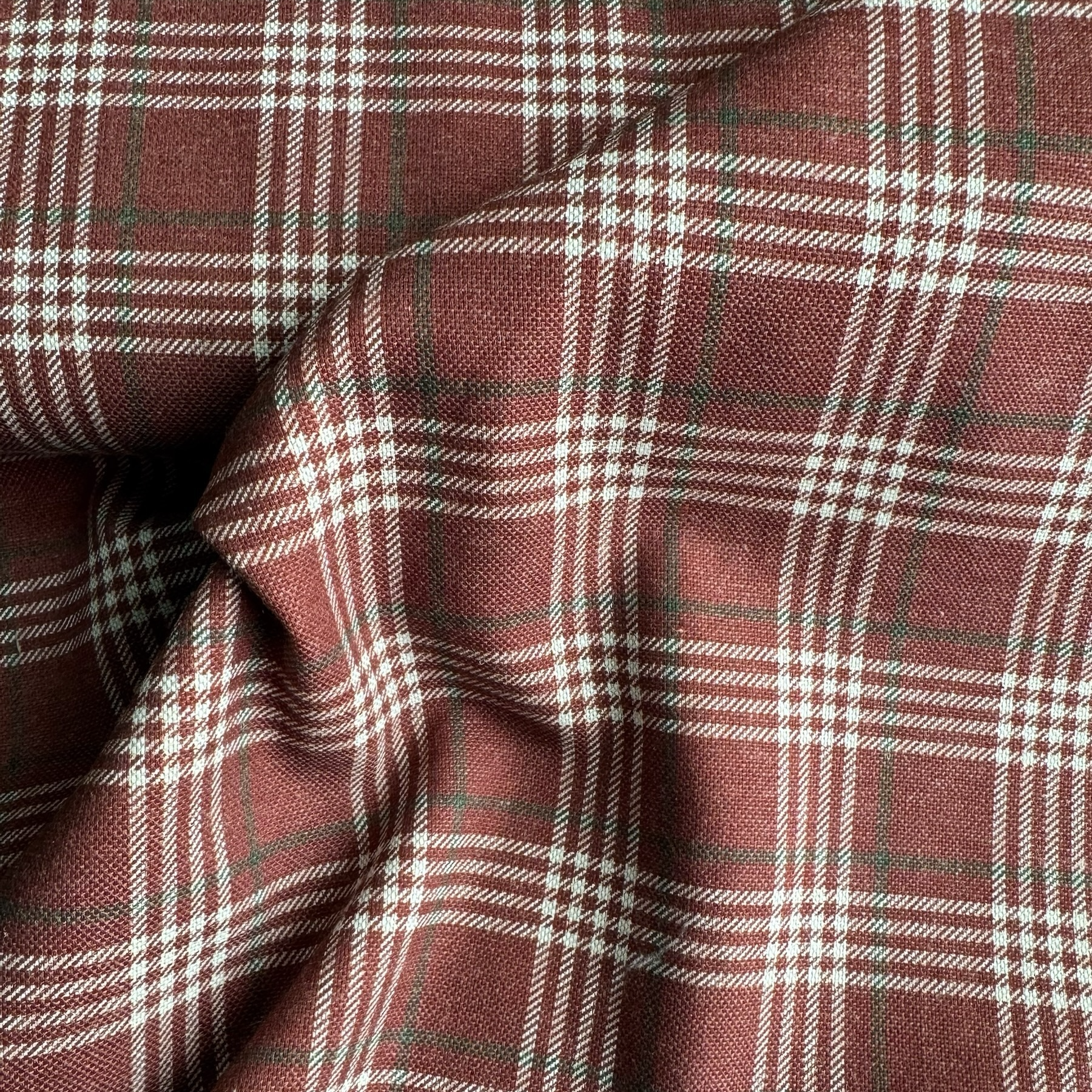 TELA NAVIDAD ALGODÓN ASPECTO LINO CUADROS TARTAN