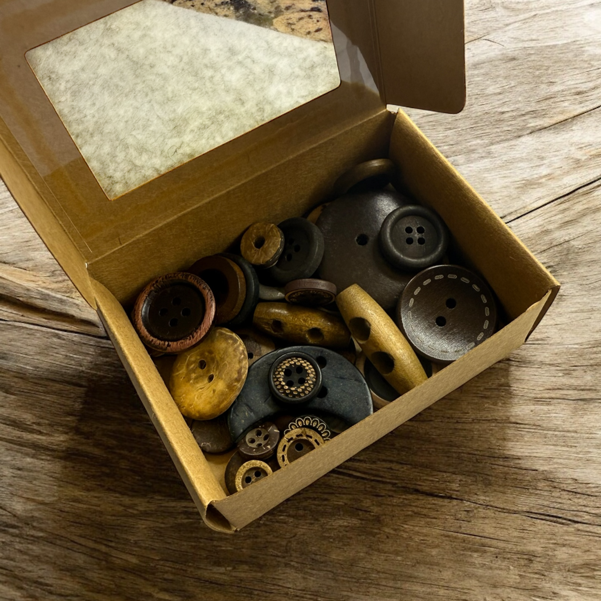 BOTONES MADERA OSCURA