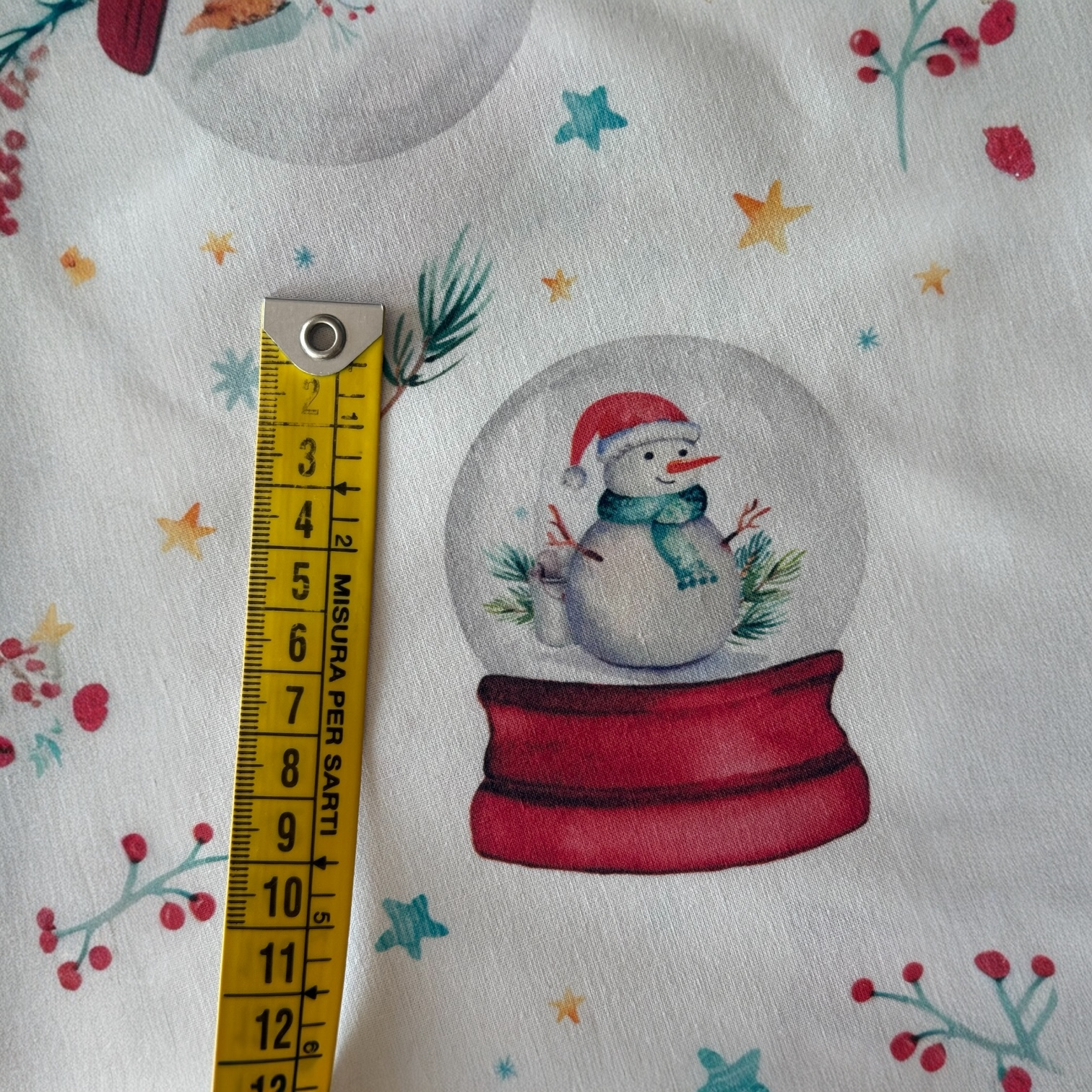 TELA NAVIDAD POPELIN ALGODON BOLAS DE NIEVE