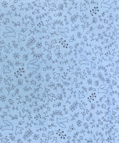 POPELIN ALGODON 100% ANIMALITOS VINTAGE AZUL