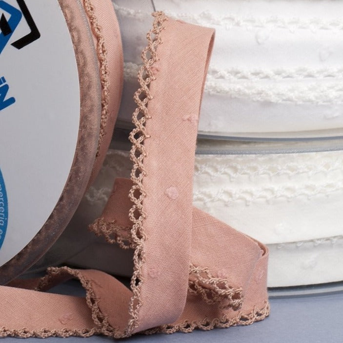 Biés algodón con puntilla