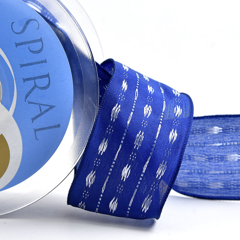 Cinta Navidad para decoración con alambre color azul